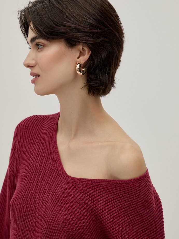 V-neck knitted sweater