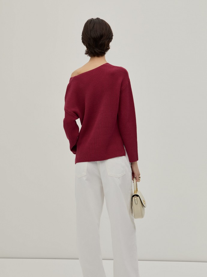V-neck knitted sweater