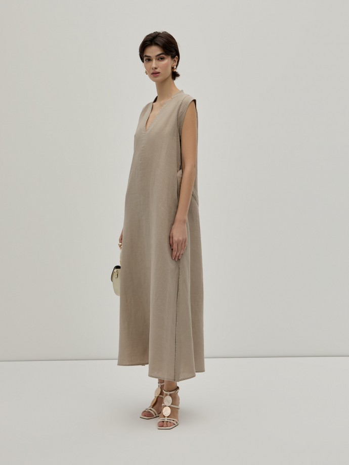 Vestido comprido em linho