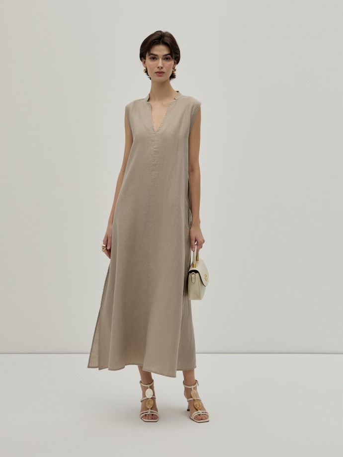 Vestido comprido em linho