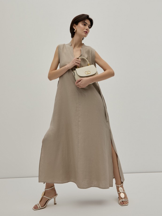 Vestido comprido em linho