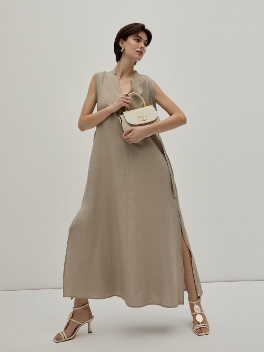 Vestido comprido em linho