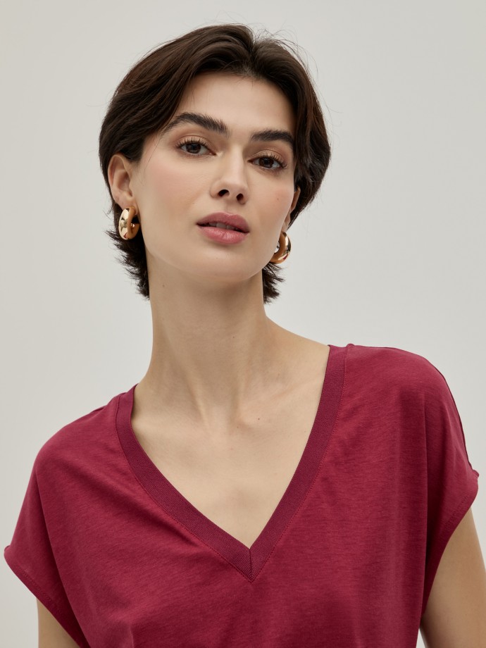 Camiseta de lyocell y algodn