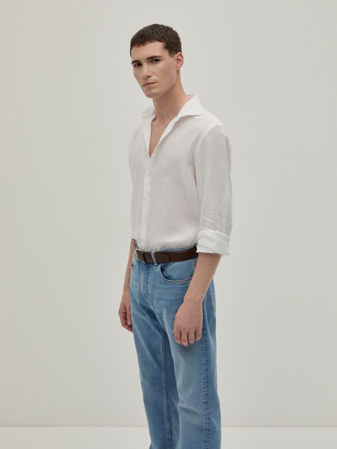 Camisa de linho regular fit