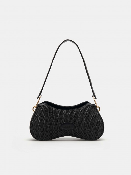 Bolso de hombro de rafia