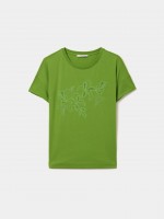 T-shirt with floral embroidery