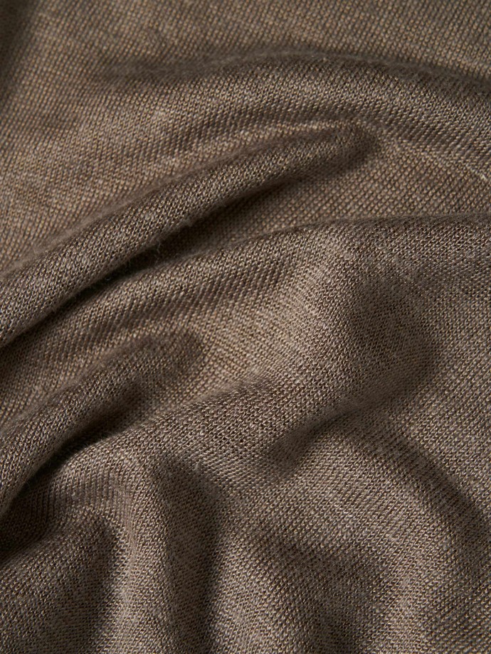 Short sleeve polo shirt with linen