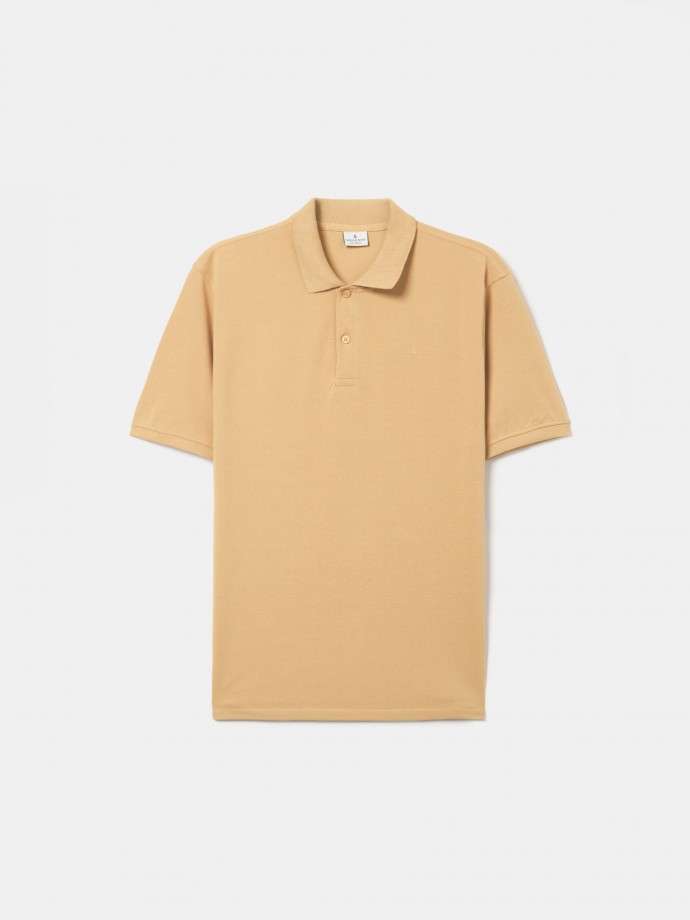 Regular fit piqu polo shirt