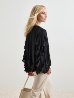 Blusa fluida com folhos