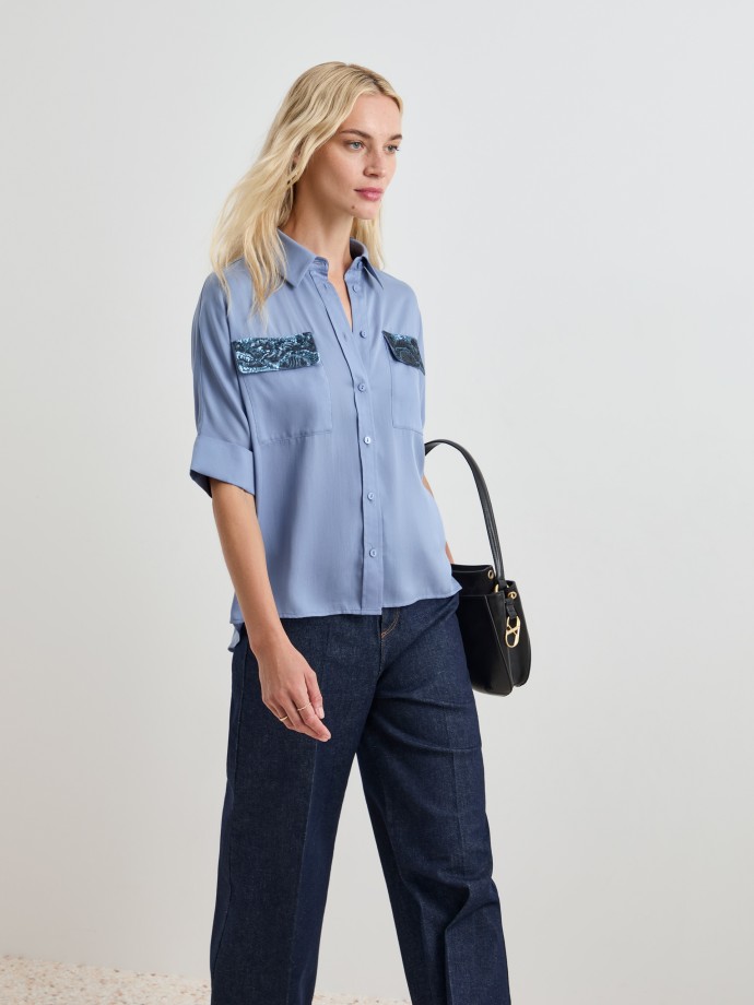 Lyocell shirt with sequins