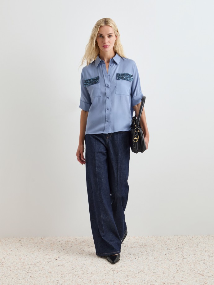 Lyocell shirt with sequins