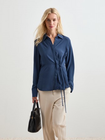 Blouse with side draping Blouse with side draping