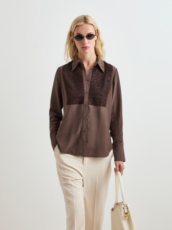 Shirt with crochet detail Shirt with crochet detail