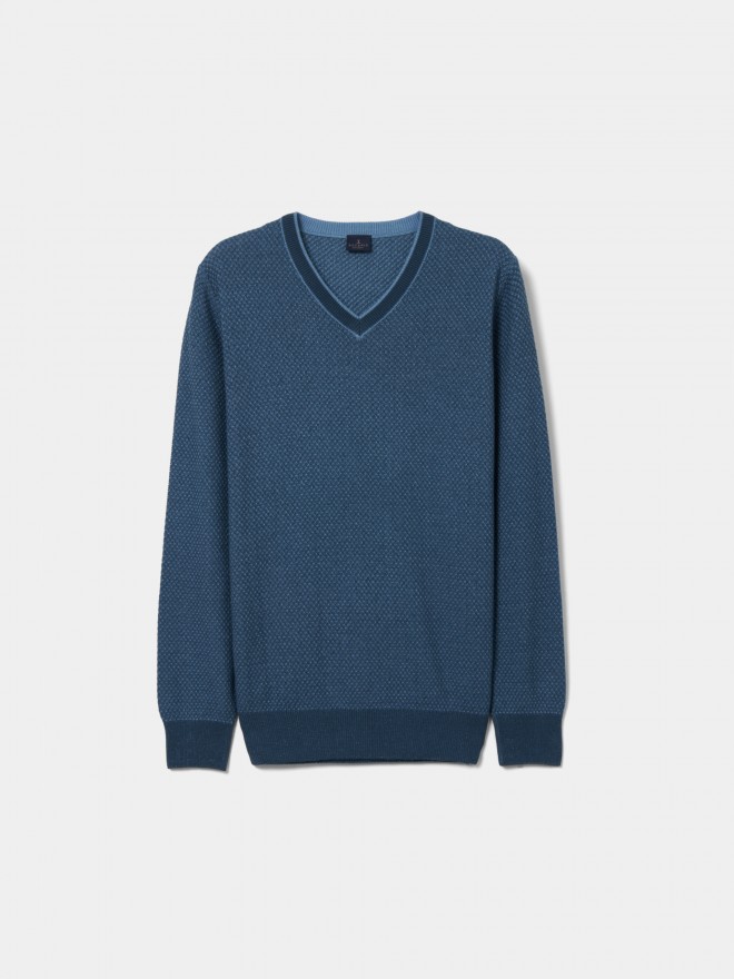 Pullover de algodão com textura Pullover de algodão com textura