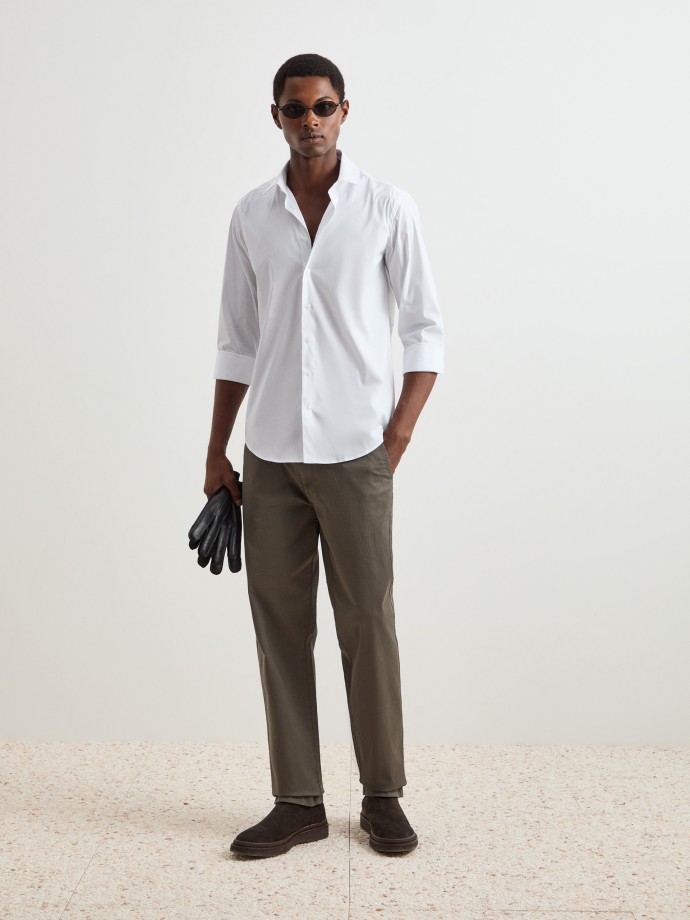 Camisa lisa slim fit