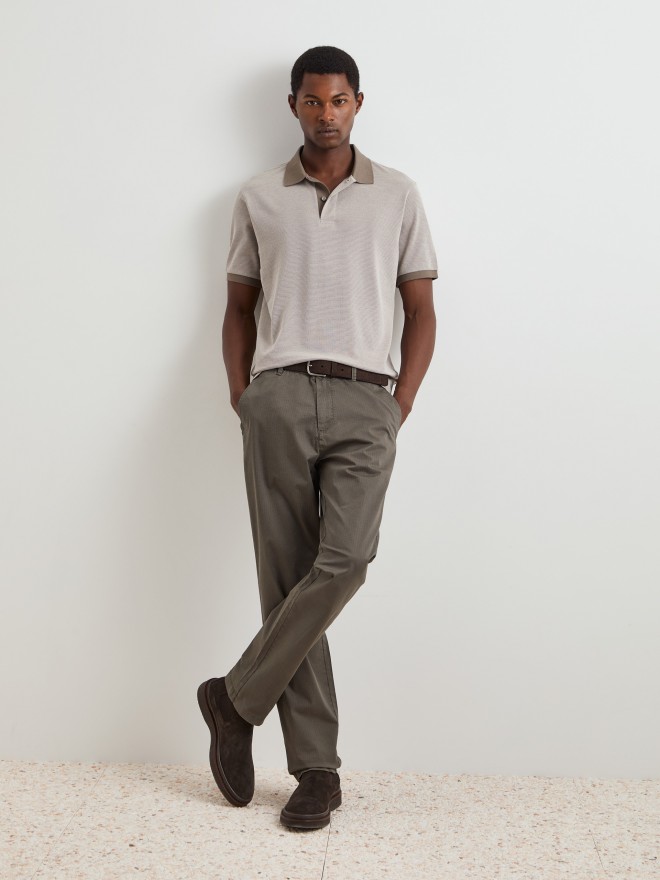 Two-tone knitted polo shirt Two-tone knitted polo shirt