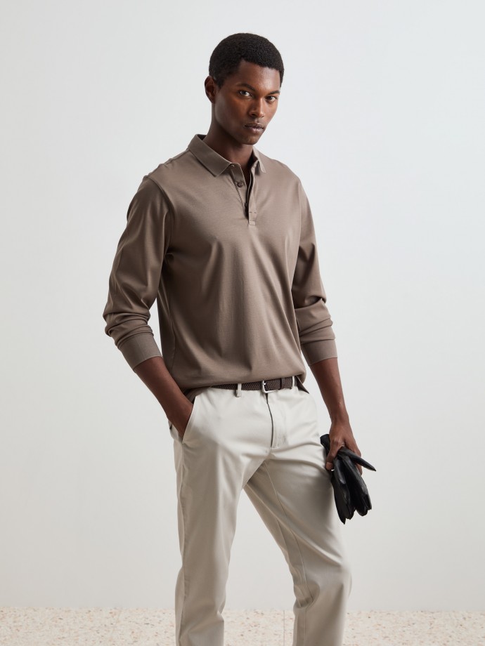 Long sleeve polo shirt