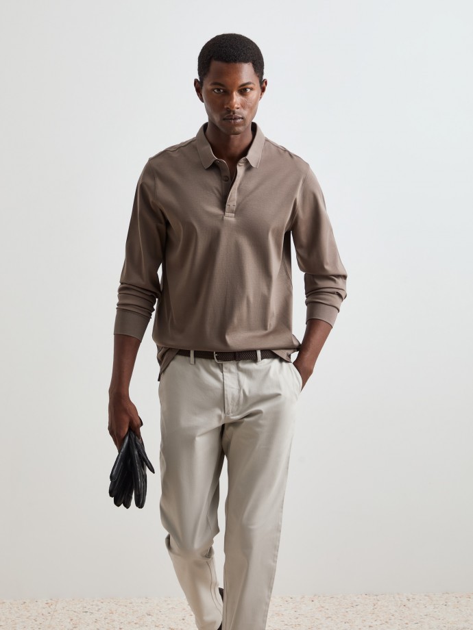 Long sleeve polo shirt