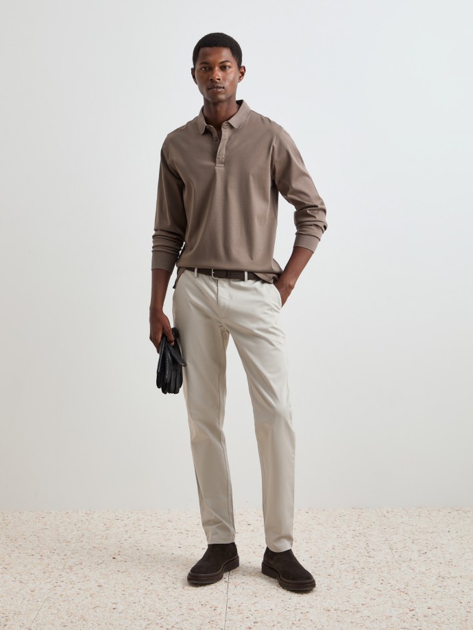 Long sleeve polo shirt