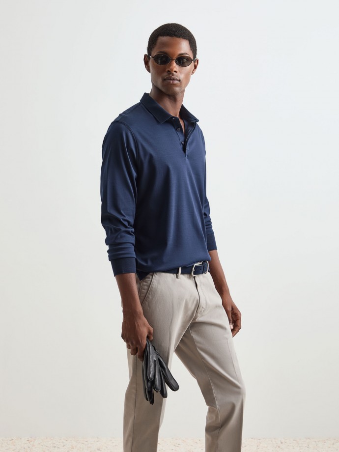 Long sleeve polo shirt
