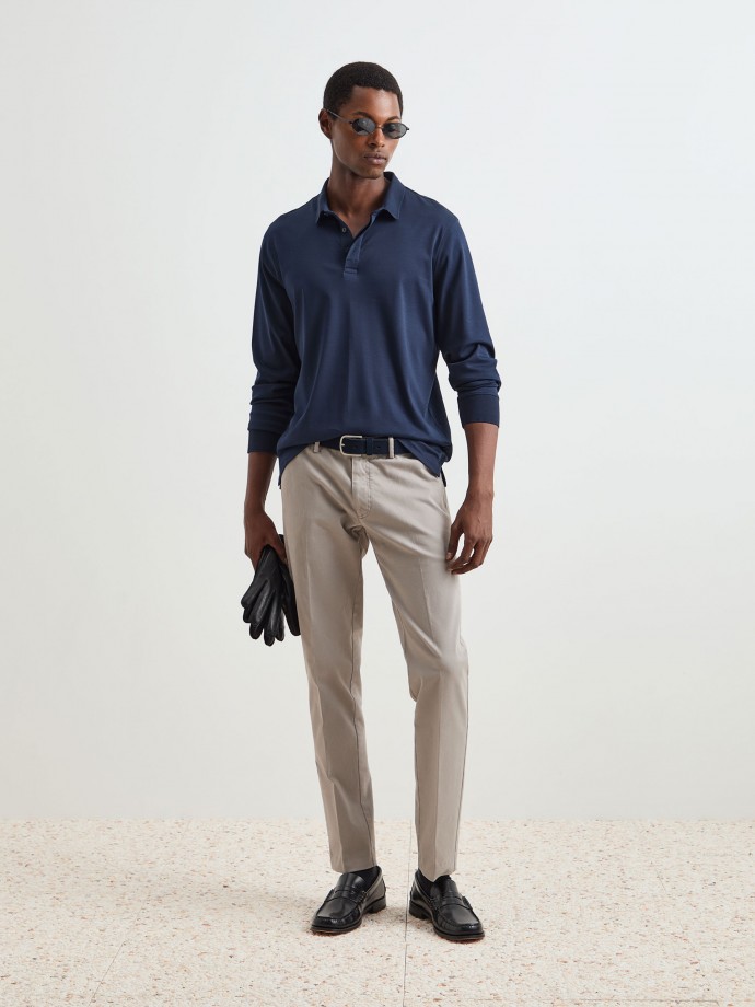 Long sleeve polo shirt