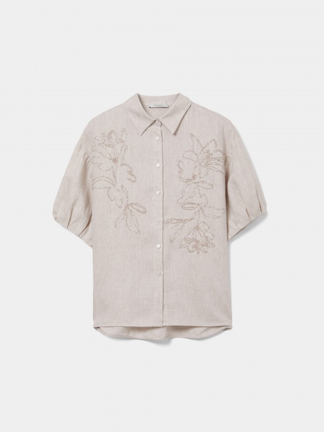 Camisa com bordado de missangas Camisa com bordado de missangas