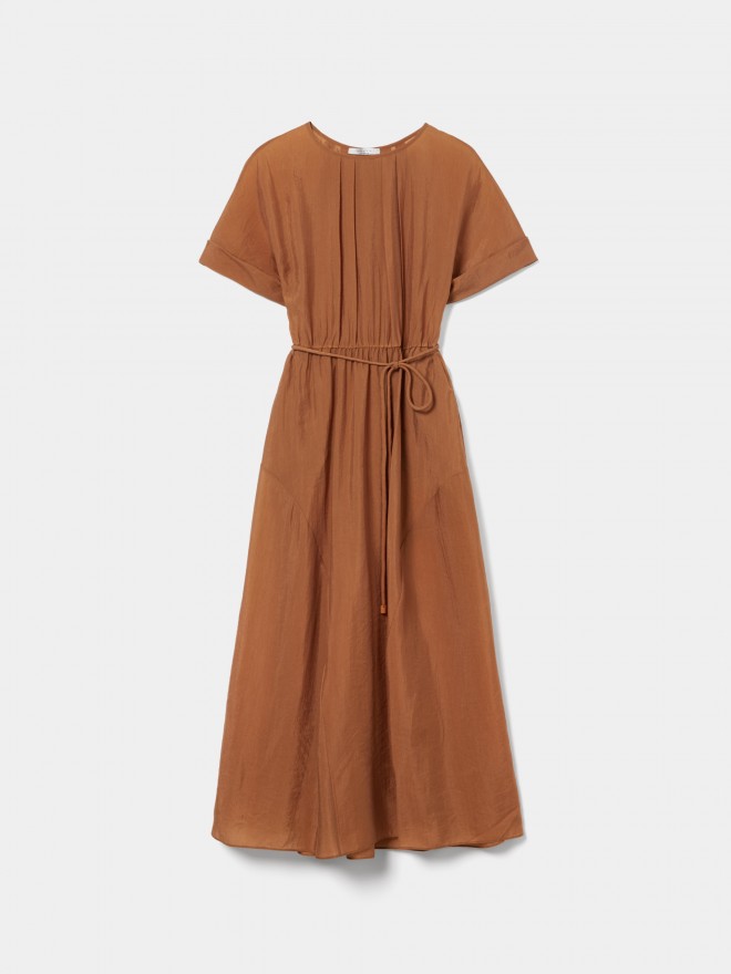 Vestido midi de cupro