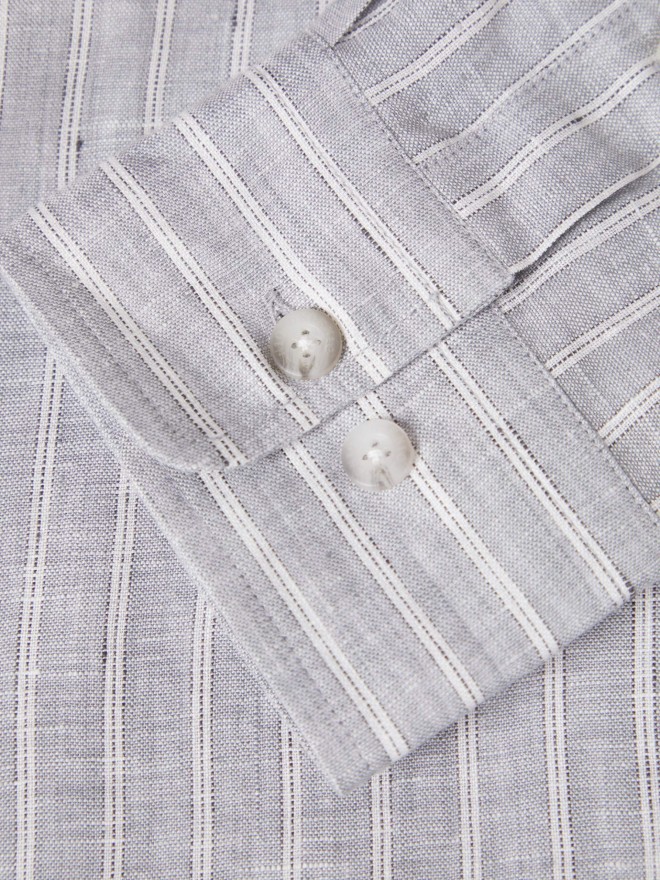 Regular fit linen shirt with stripes Regular fit linen shirt with stripes