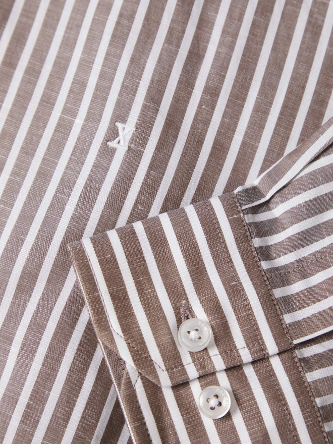 Striped shirt in cotton and linen Striped shirt in cotton and linen