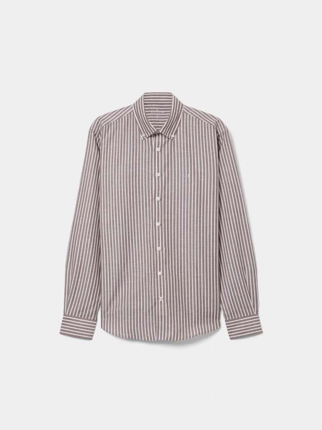 Striped shirt in cotton and linen Striped shirt in cotton and linen