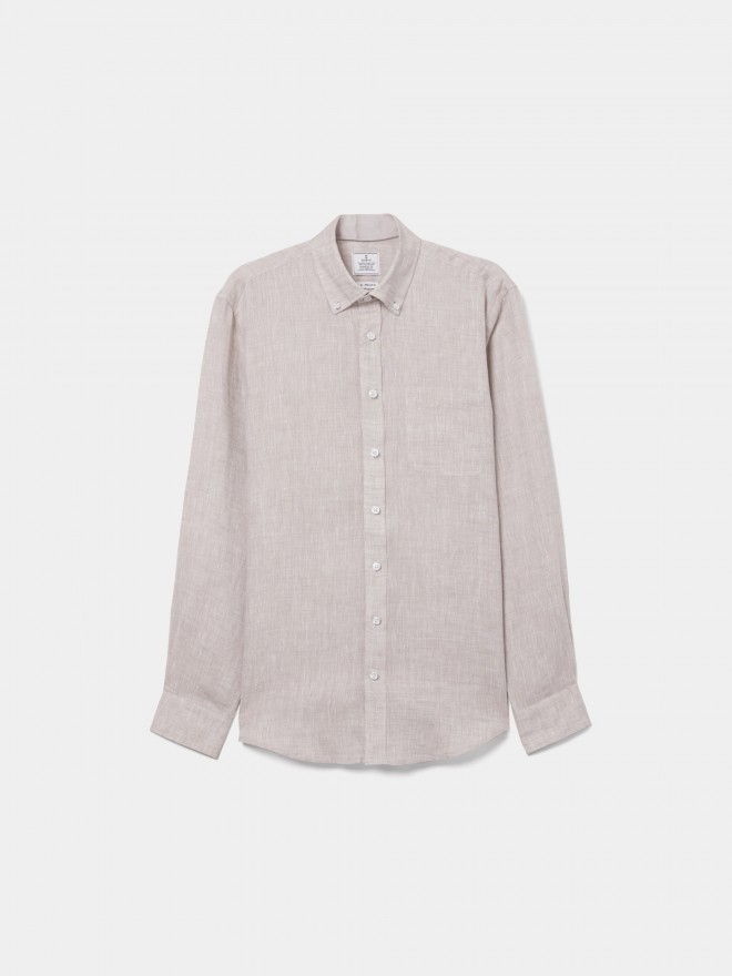 Camisa de lino de corte regular