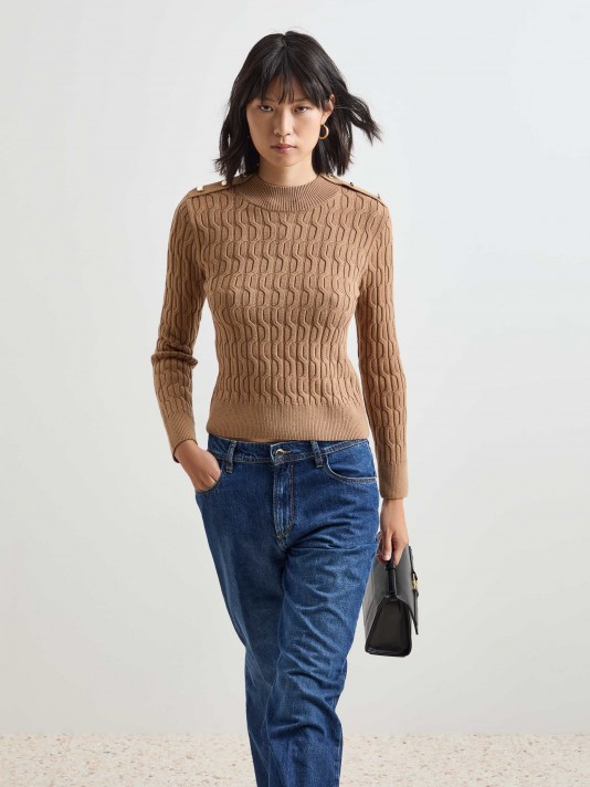 Braided knit sweater