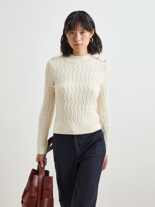 Braided knit sweater