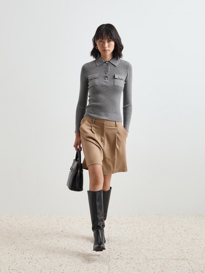 Ribbed polo shirt Ribbed polo shirt