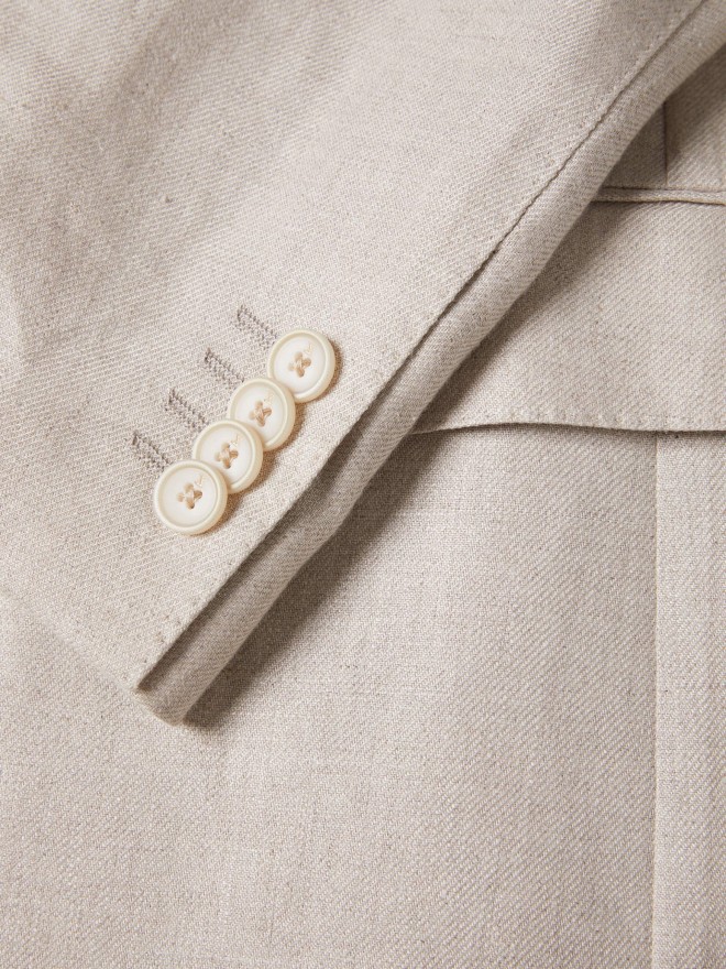 Slim fit blazer in linen and cotton Slim fit blazer in linen and cotton