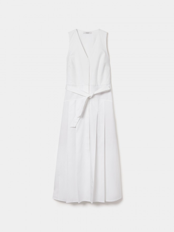 Vestido midi com liocel e linho Vestido midi com liocel e linho