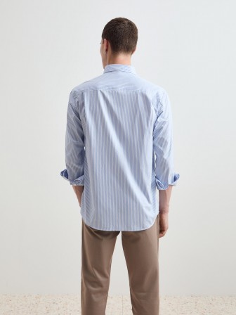 Camisa de algodão às riscas Camisa de algodão às riscas