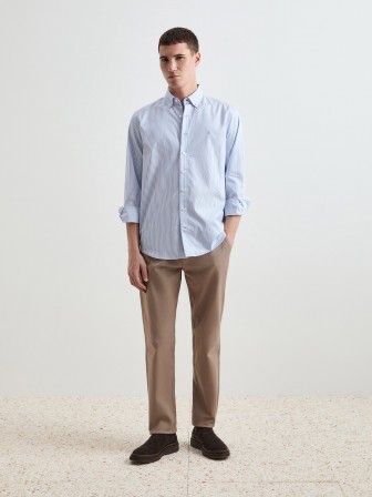 Camisa de algodão às riscas Camisa de algodão às riscas