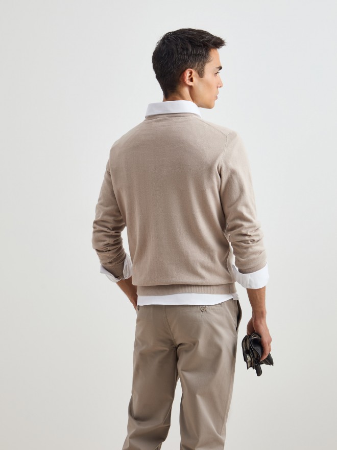 Pullover de algod�o e caxemira