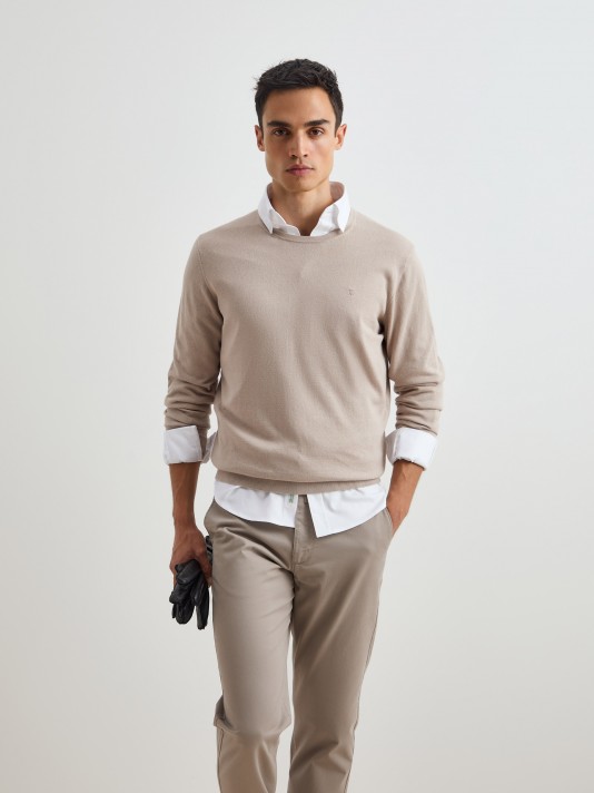 Pullover de algod�o e caxemira