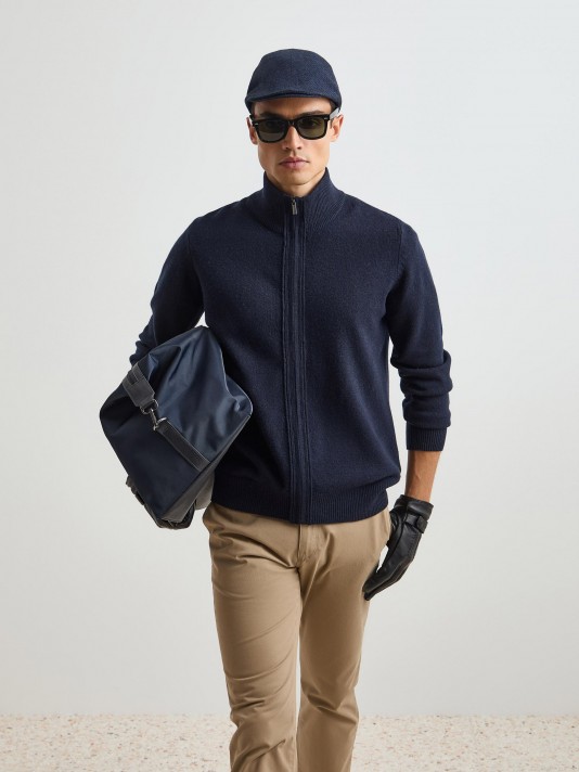 Wool knitted coat