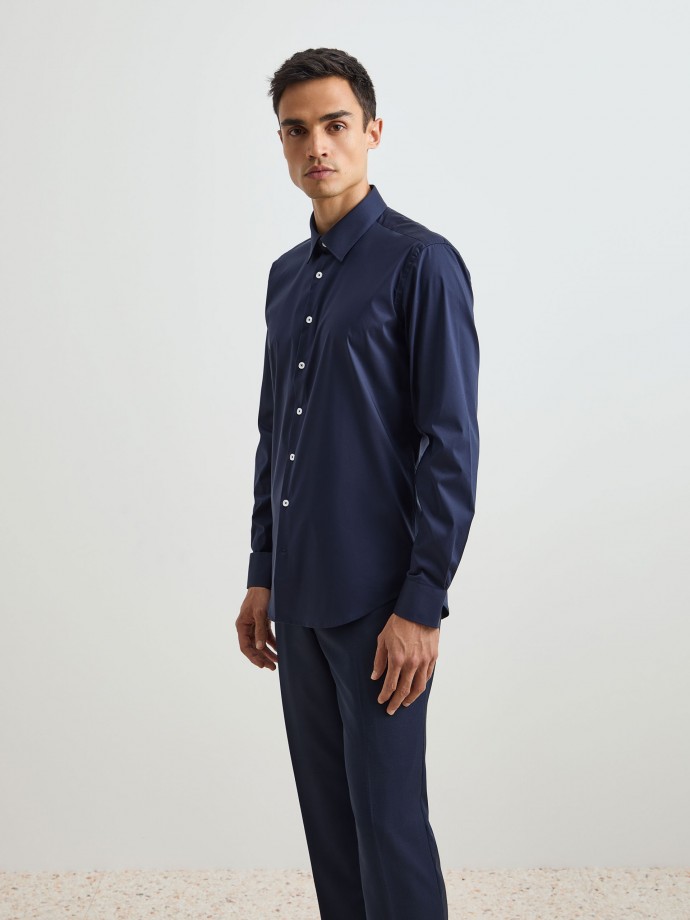 Camisa lisa slim fit