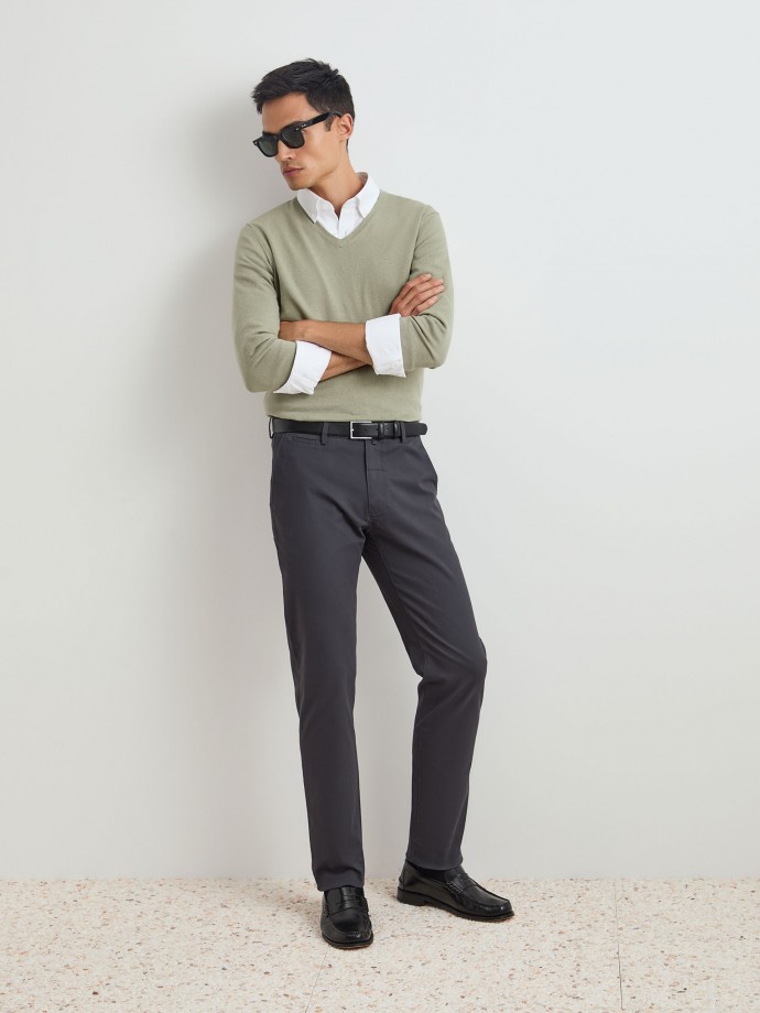 Twill chino pants