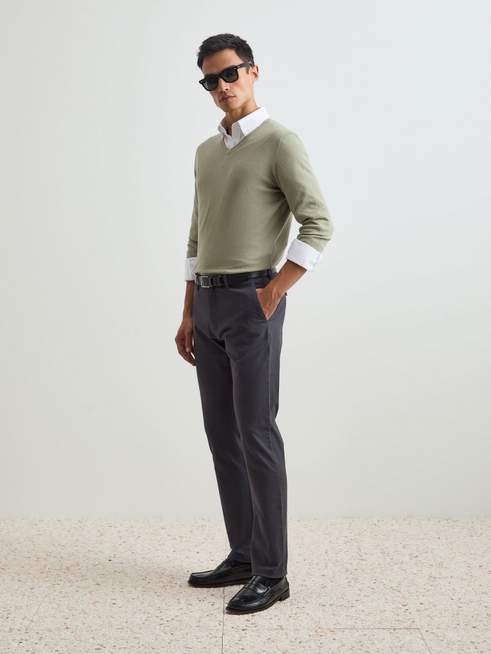 Twill chino pants