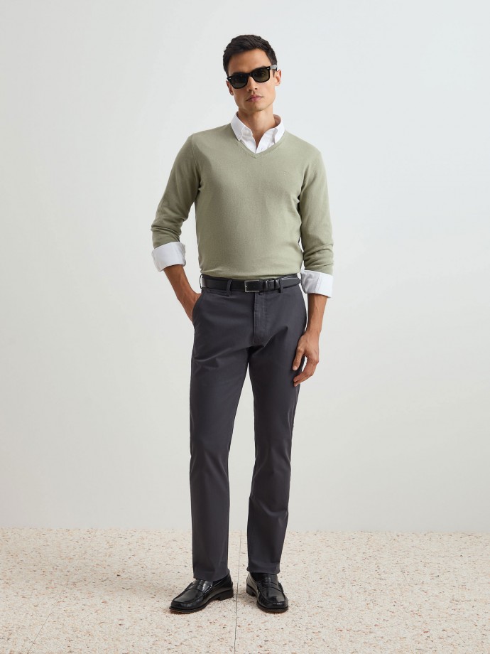 Twill chino pants