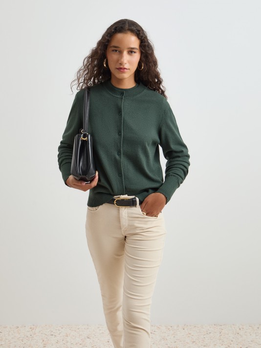 Wool and cotton knitted jacket