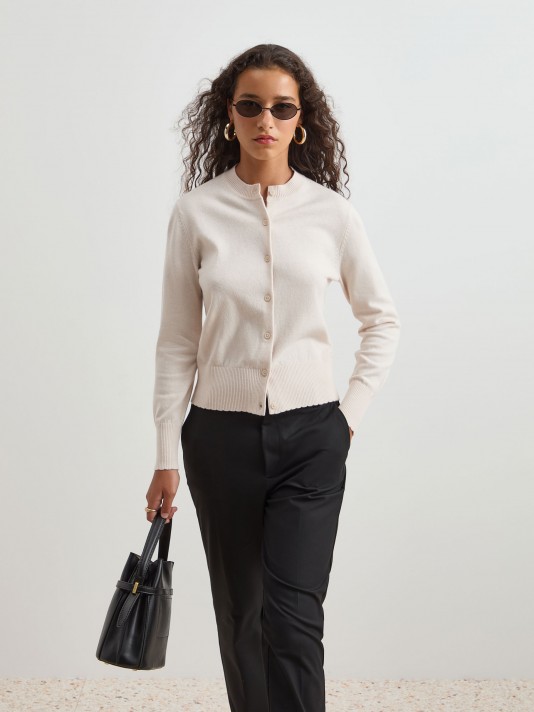 Wool and cotton knitted jacket