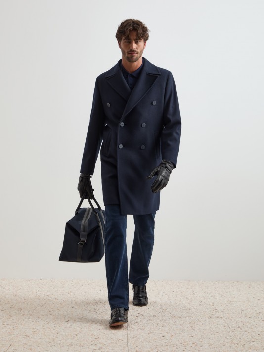Long double-breasted coat