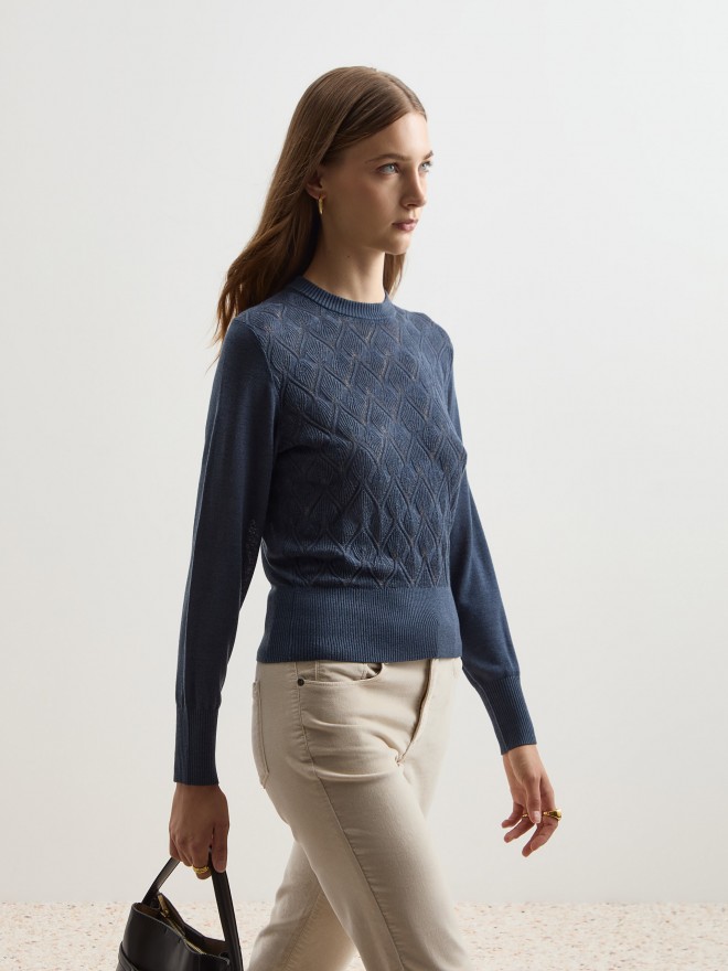 Textured knit sweater