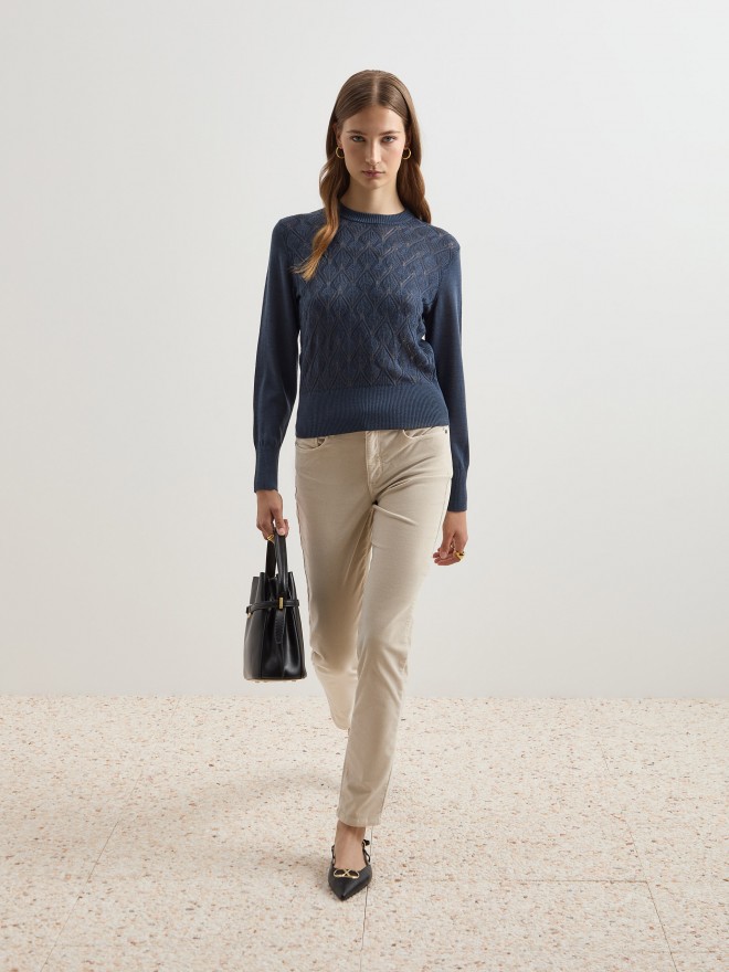 Textured knit sweater
